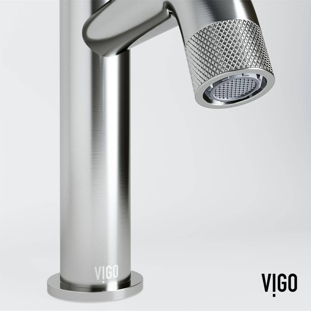 Apollo Brushed Nickel Single Hole Bathroom Faucet with High-Arc Spout