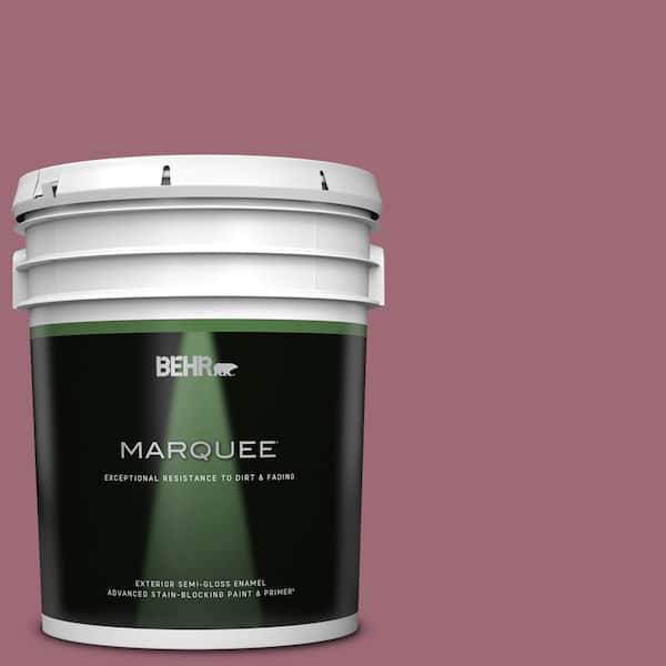 BEHR MARQUEE 5 gal. #100D-5 Berries and Cream Semi-Gloss Enamel Exterior Paint & Primer