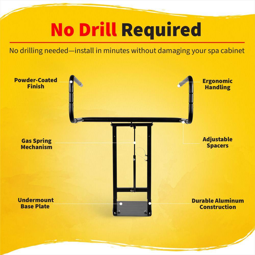 Black Aluminum Spa Cover Lift with Gas Spring