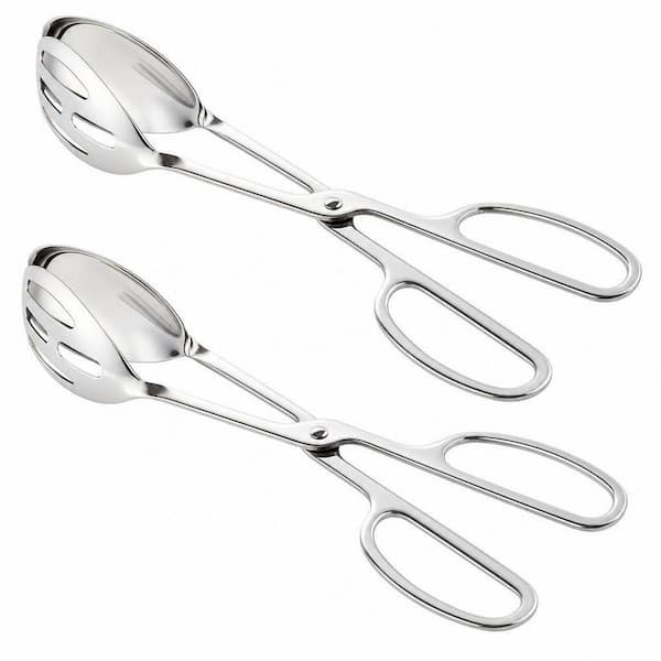 2-Piece Stainless Steel Salad Servers, Serving Tongs for Buffet Party Catering, Food Serving Salad, Cake and Bread