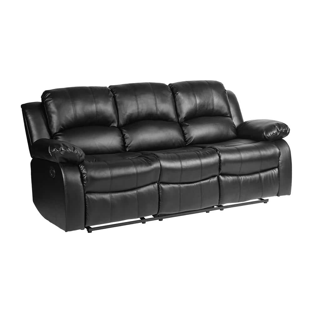 Bianca 83 in. W Straight Arm Faux Leather Rectangle Double Manual Reclining