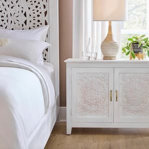 Chennai White Nightstand (35" W x 26.8" H)