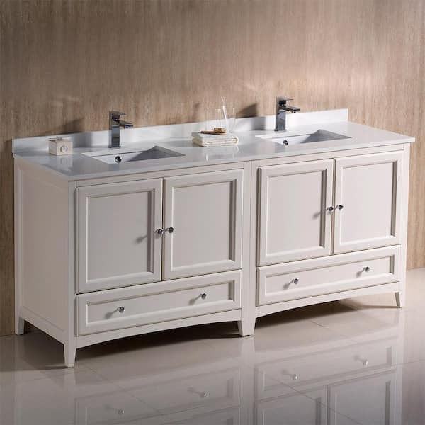 Fresca Oxford 14 Traditional Bathroom Tall Linen Side Cabinet - Antique  White