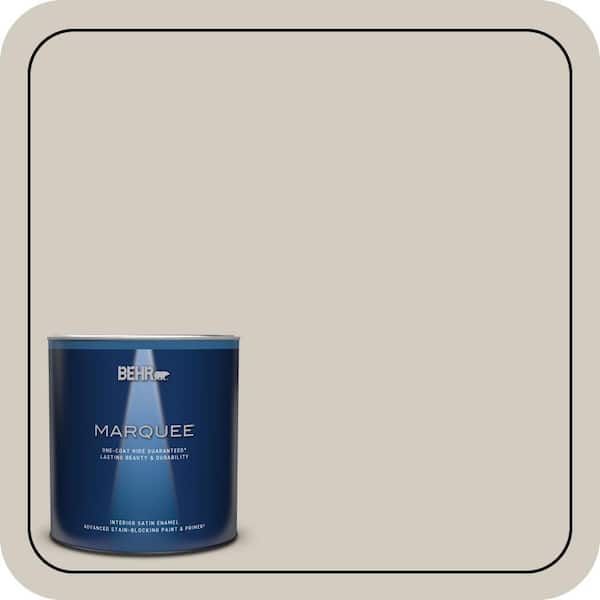 BEHR MARQUEE 1 qt. #N320-2 Toasty Gray Satin Enamel Interior Paint & Primer