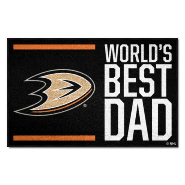 Have A Question About Fanmats Anaheim Ducks World S Best Dad Black 1 5 Ft X 2 5 Ft Starter Area Rug Pg 1 The Home Depot