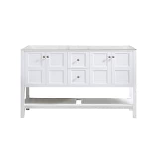 21.8 in. W x 60 in. D x 34.5 in. H Freestanding Bath Vanity Cabinet without Top in White