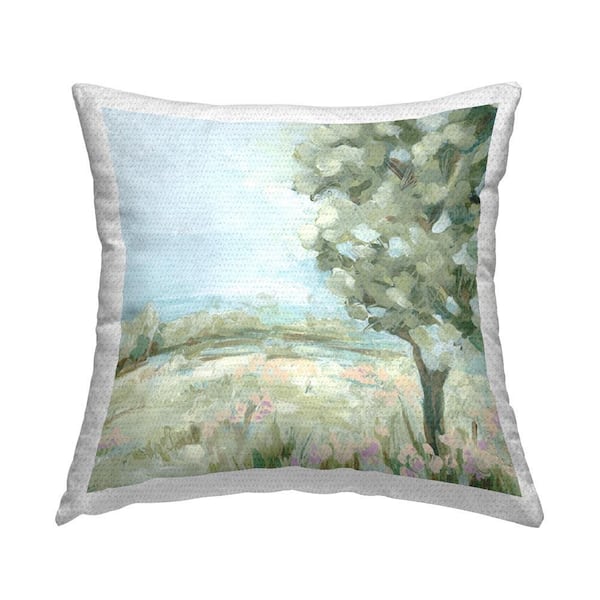 Stupell Industries Rural Field with Tree Outdoor Printed Throw Pillow by June Erica Vess