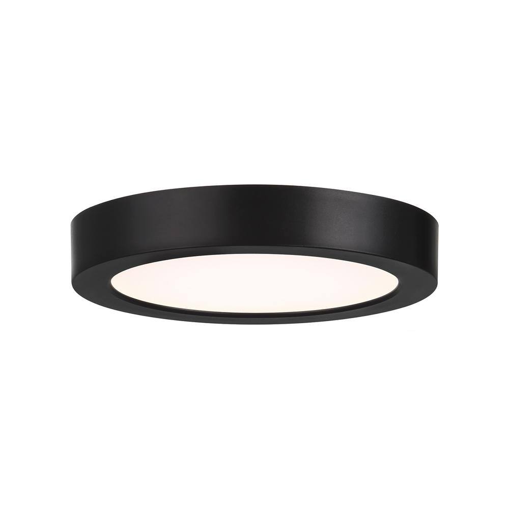 5.30 in. 10-Watt Modern Black Integrated LED Flush Mount with Clear Shade price history on PriceWatchPro