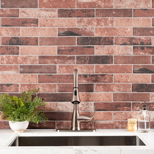 MSI Capella Red Brick 2 in. x 10 in. Matte Porcelain Floor and