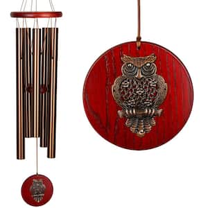 Signature Collection, Woodstock Habitats Chime, 26 in. Bronze Owl Wind Chime HCBRO