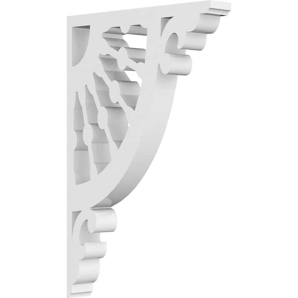 Ekena Millwork 5/8 in. W x 6 in. H x 4 in. D PVC Wagon Wheel Bracket