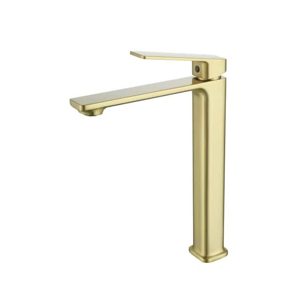 Unbranded Timeless Home Single Handle Vessel Sink Faucet in Brushed Gold