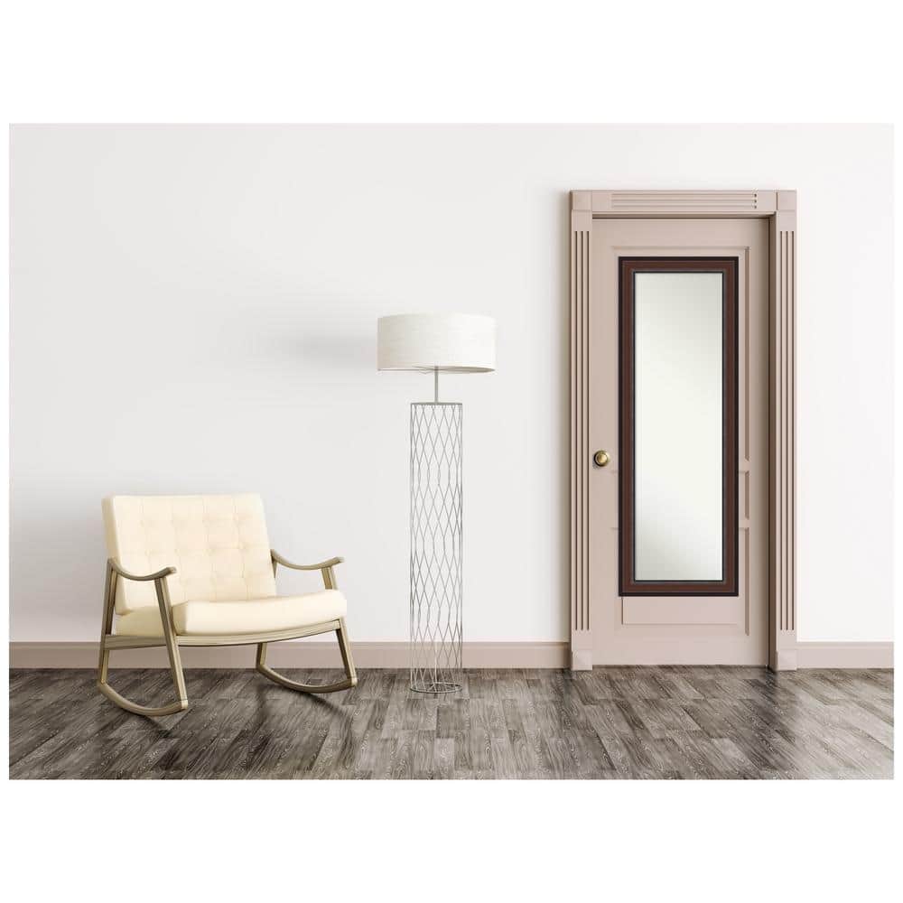 Harvard Walnut Full Length Rectangular Wood Mirror