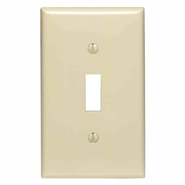 Leviton 1-Gang Ivory Toggle Nylon Midway/Midsize Wall Plate (10-Pack) PJ1-IM
