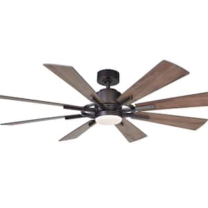 Oretha 60 in. Indoor Windmill 8-Blade LED Oil-rubbed Bronze Ceiling Fan with Light, DC Motor and Remote Control
