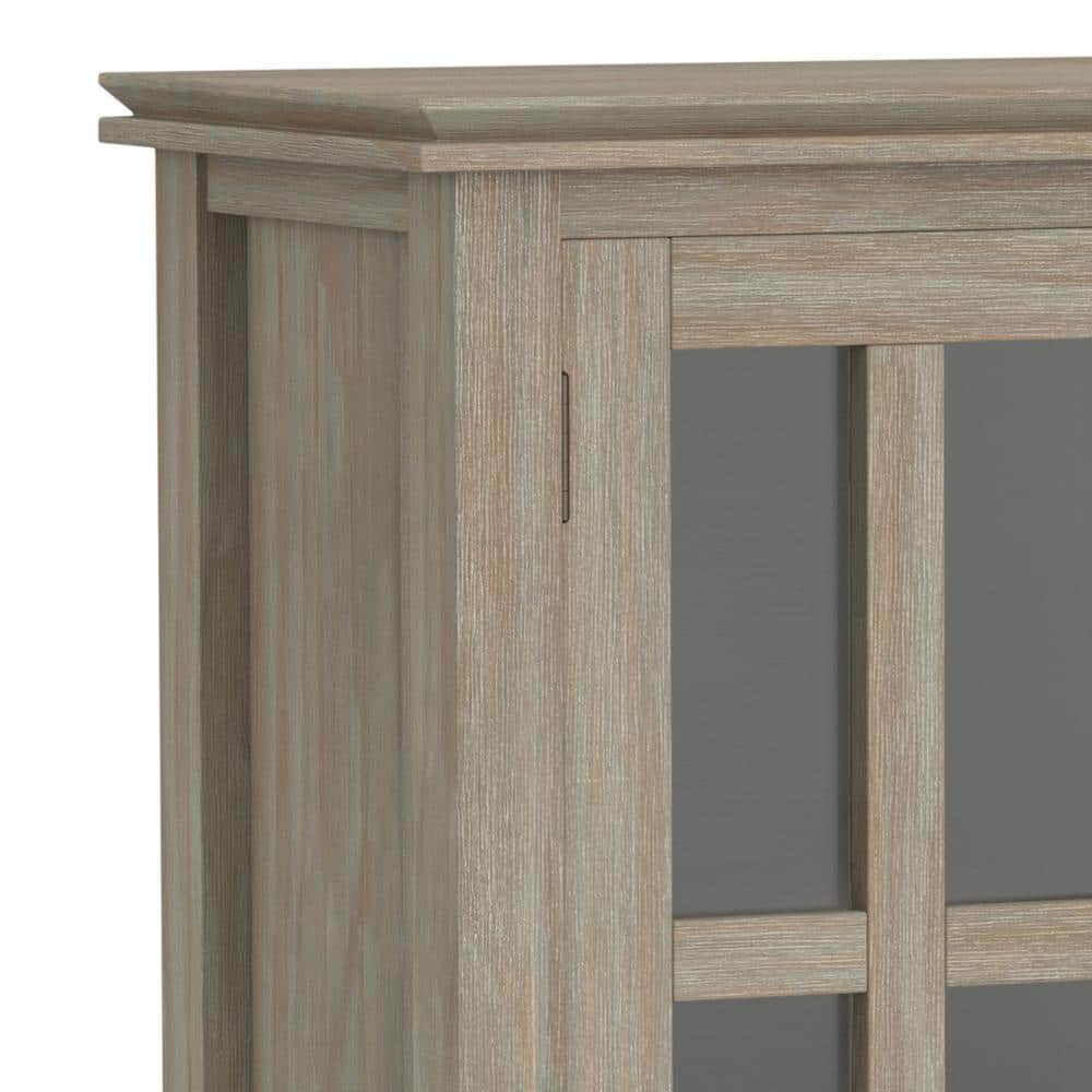 Artisan Handcrafted Solid Wood Low Storage Cabinet in Distressed Grey