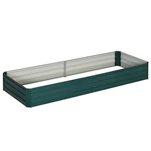95" x 36" x 12" Green Steel Galvanized Raised Garden Bed, Elevated Planter Box for Growing Flowers, Herbs, Succulents