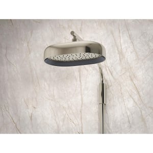 Statement 1-Spray Patterns with 2.5 GPM 12 in. Wall Mount Fixed Shower Head in Vibrant Brushed Nickel