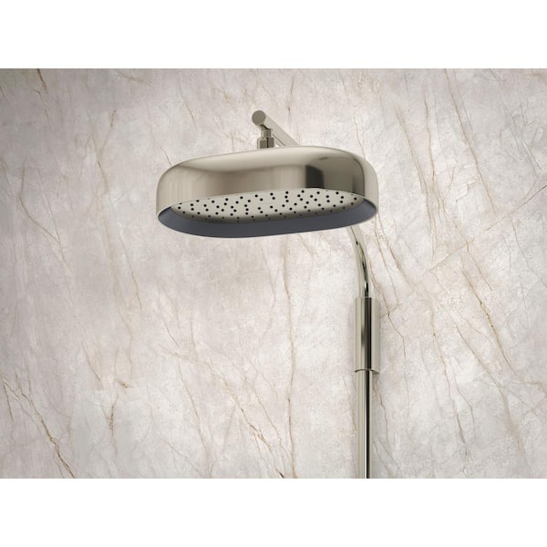 Statement 1-Spray Patterns with 2.5 GPM 12 in. Wall Mount Fixed Shower Head in Vibrant Brushed Nickel