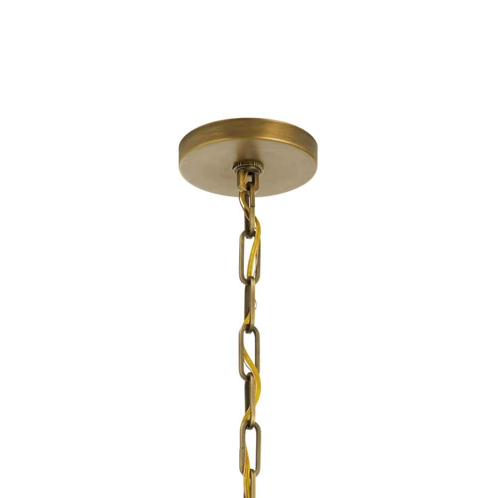 Abbotswell 4-Light Natural Brass and Polished Nickel Pendant