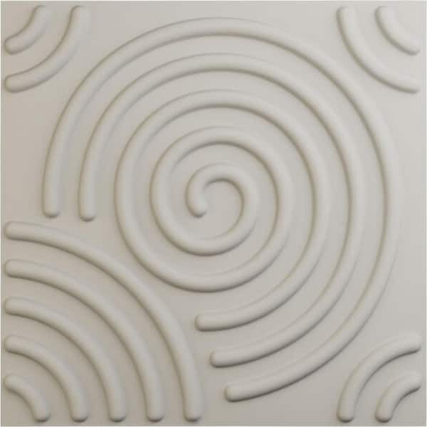 Ekena Millwork 19-5/8-in W x 19-5/8-in H Spiral EnduraWall Decorative 3D Wall Panel Satin Blossom White