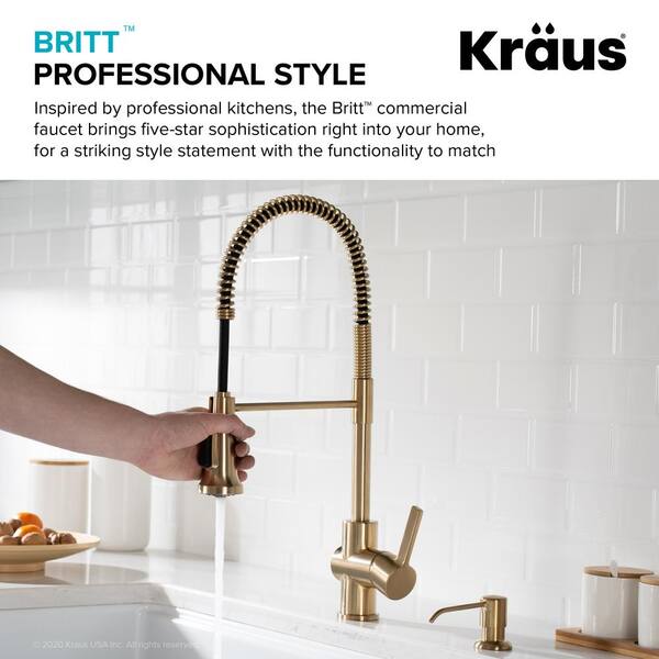 Kraus FF-100BG Purita 100% Lead-Free Kitchen Water Filter Faucet Brushed Gold 