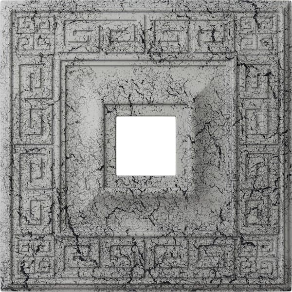 Ekena Millwork 1-1/8 in. x 18 in. x 18 in. Polyurethane Eris Ceiling Medallion, Ultra Pure White Crackle