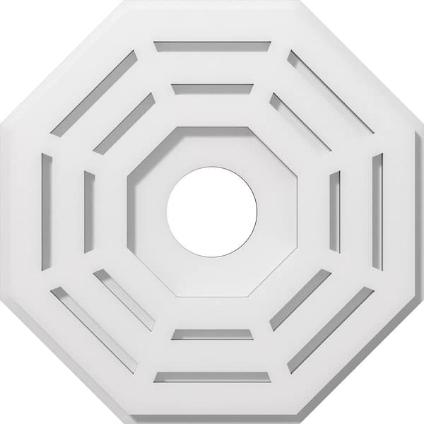Ekena Millwork 1 in. P X 5-1/2 in. C X 14 in. OD X 3 in. ID Westin Architectural Grade PVC Contemporary Ceiling Medallion