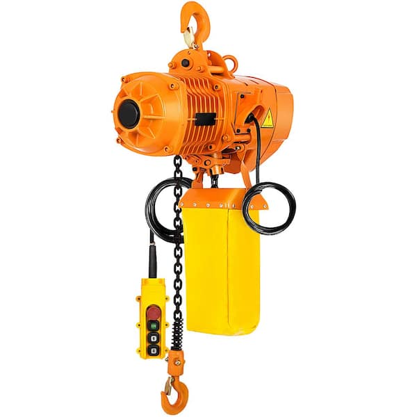 Electric Chain Hoist, 2200 lbs. Double Electric Chain Hoist, 5ft. Wired Remote Control, G80 Chains and Forged Steel Hook