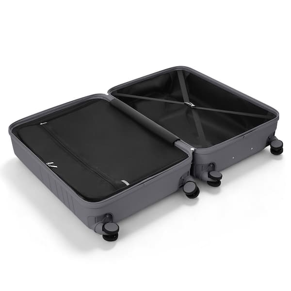 Merax 2-Piece Gray Expandable ABS Plastic Hardshell Luggage Set