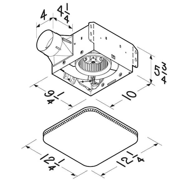 Roomside Series 110 CFM Ceiling Bathroom Exhaust Fan with CleanCover ENERGY STAR Roomside Series 110 CFM Ceiling Bathroom Exhaust Fan with CleanCover ENERGY STAR
