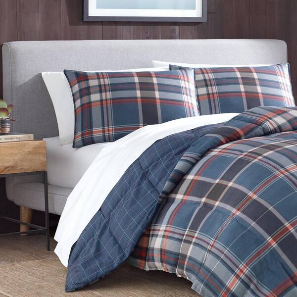 Eddie Bauer - Set di lenzuola complete, biancheria da letto in flanella di cotone caldo e traspirante con tasche profonde, spazzolato per una maggiore morbidezza, accogliente decorazione per la casa