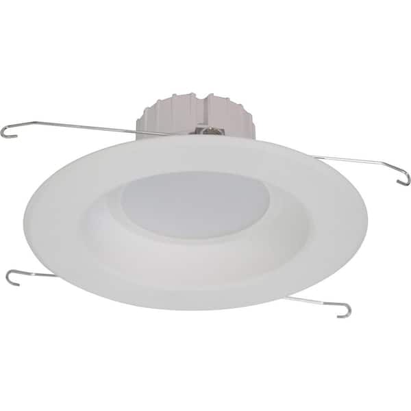 Volume Lighting 1-Light Indoor/Outdoor 6 in. 3000K White Aluminum Integrated LED Recessed Retrofit Downlight and Round Trim and Lens