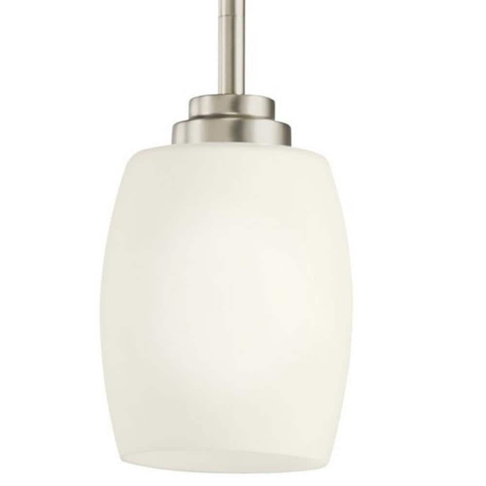 Eileen Mini Pendant Light in Distressed Bronze with Cream Glass Shade