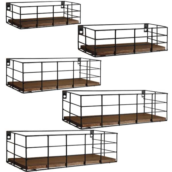 16.54-in. W x 6.3-in. D x 4.72-in. H Brown Ready-to-Assemble Floating Shelf