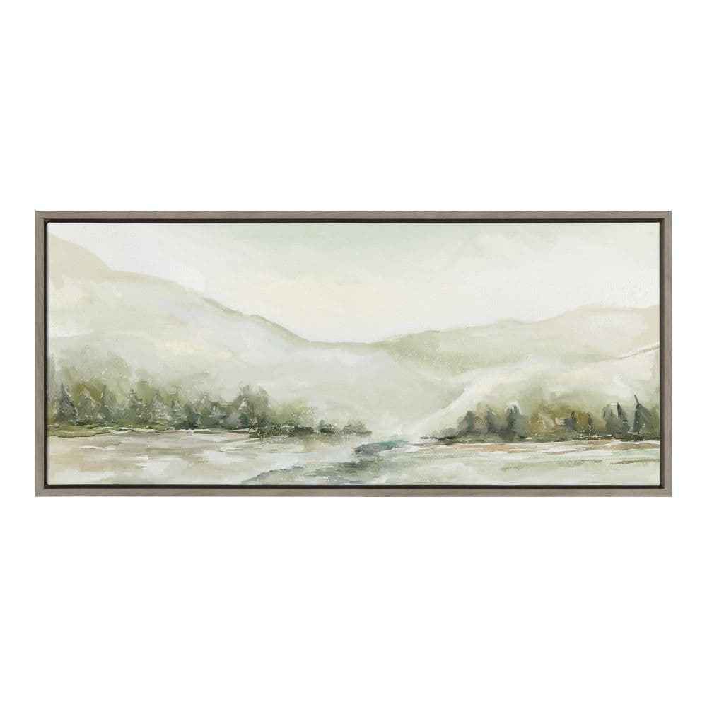 Gray Framed Winter Landscape Canvas Print, 18" x 40"