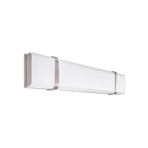 Link 27 in. 3000K Brushed Nickel ENERGY STAR LED Vanity Light Bar and Wall Sconce
