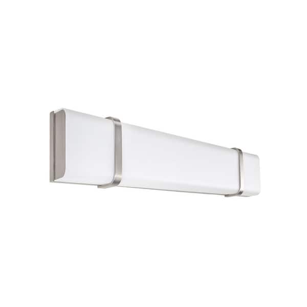 Link 27 in. 3000K Brushed Nickel ENERGY STAR LED Vanity Light Bar and Wall Sconce