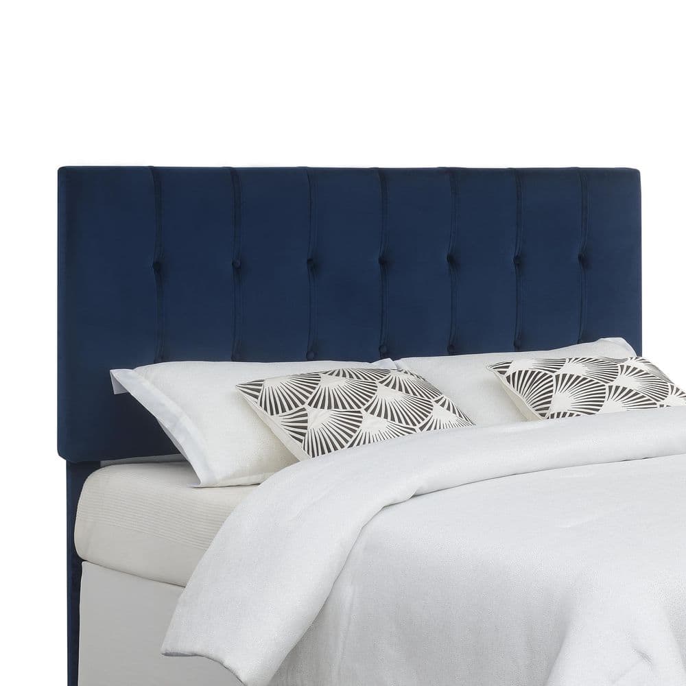 Regina Navy Blue Velvet Upholstered Full/Queen Headboard