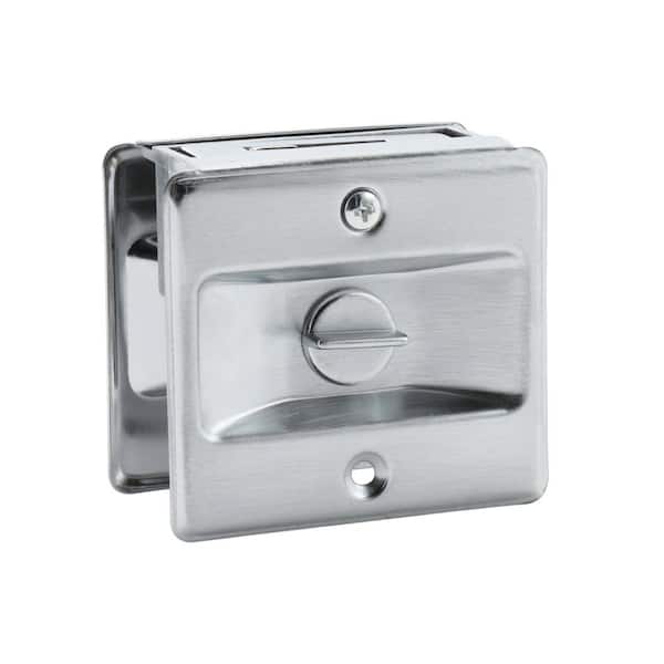 Prime-Line 2-3/4 in. Satin Chrome Finished Solid Brass Pocket Door Lock &  Pull, Adjustable to fit 1-3/8 in. - 1-3/4 in. Thick Doors N 7161 - The Home  Depot