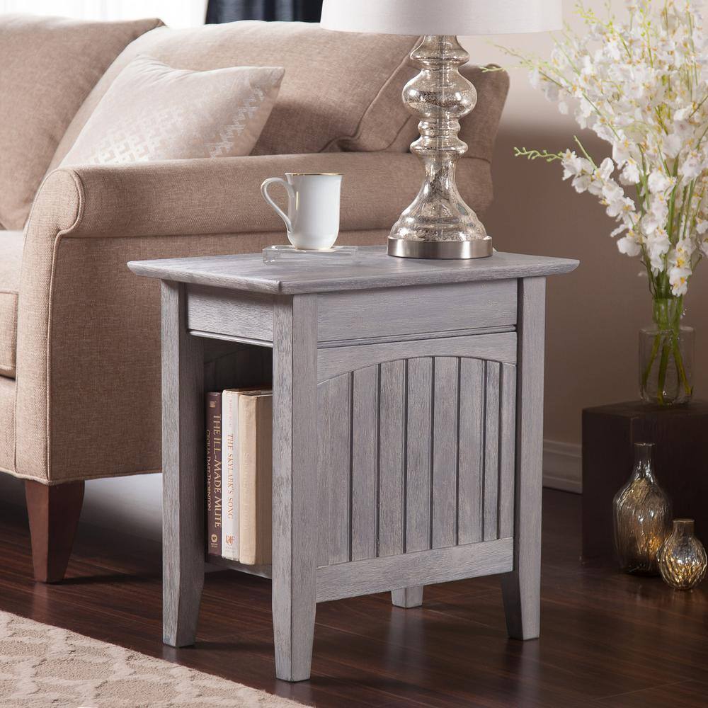 Driftwood Gray Rectangular Wood End Table