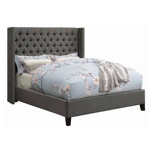 battyさま　専用 Benjara Diya Gray Wood Frame Queen Size Platform Bed with