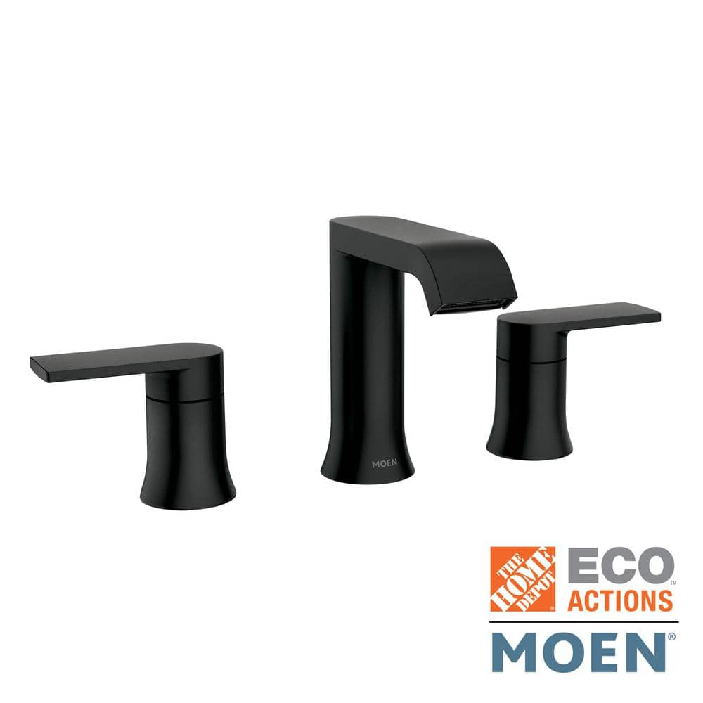 MOEN Genta 8 in. Widespread Double Handle Bathroom Faucet in Matte