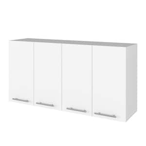 47.24 in. W x 13.18 in. D x 23.62 in. H Kitchen Bathroom Storage Wall Cabinet with 4-Doors in White
