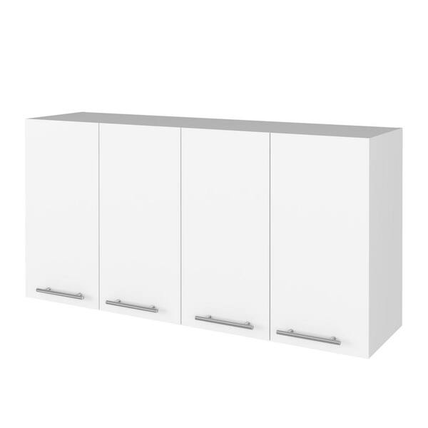 Unbranded 47.24 in. W x 13.18 in. D x 23.62 in. H Kitchen Bathroom Storage Wall Cabinet with 4-Doors in White
