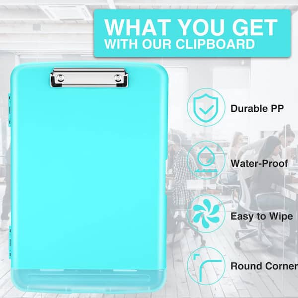 Afoxsos Clipboard with Storage Heavy Duty Plastic Clipboard Case