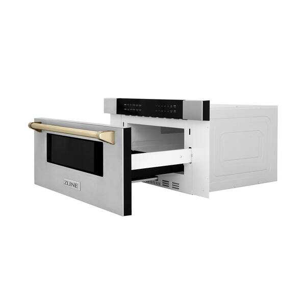 ZLINE Kitchen and Bath Autograph Edition 30 in. 1000-Watt Built-In Microwave  Drawer in Stainless Steel & Polished Gold Handle MWDZ-30-G - The Home Depot