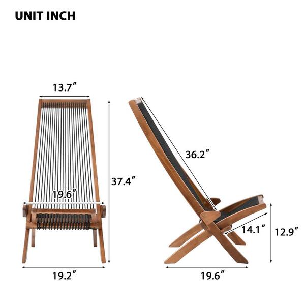 Mondawe Outdoor Patio Rustic Folding Low Profile Roping Ergonomic Lounge Chair High Slanted Back Acacia Wood Relaxing Ly W287 The Home Depot Mondawe Outdoor Patio Rustic Folding, Ergonomic Outdoor Furniture