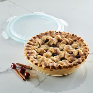 Performance Glass 9.5 in. Pie Dish with Lid