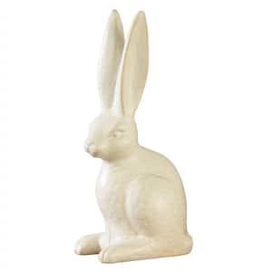 11 in. White Jumbo Ceramic Rabbit Sculpture
